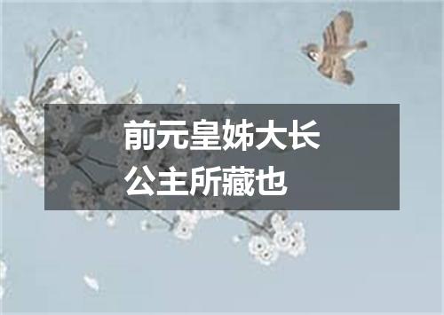 前元皇姊大长公主所藏也