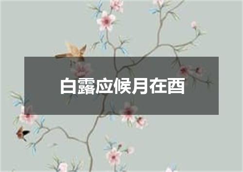 白露应候月在酉