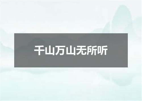 千山万山无所听