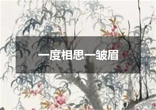 一度相思一皱眉