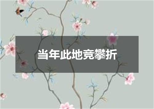 当年此地竞攀折