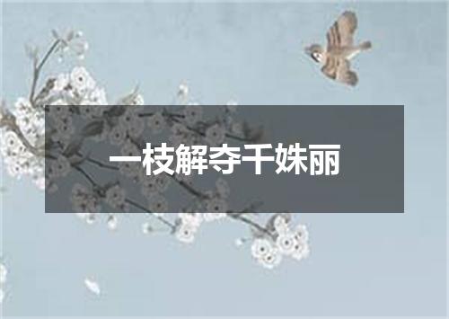 一枝解夺千姝丽