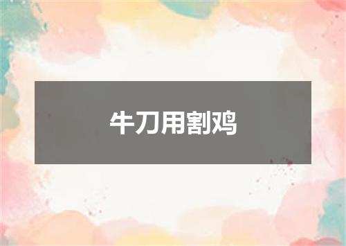 牛刀用割鸡