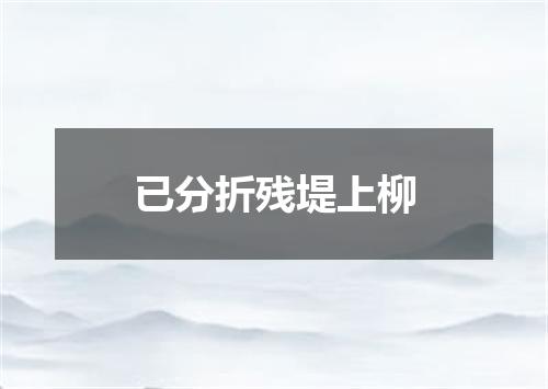 已分折残堤上柳