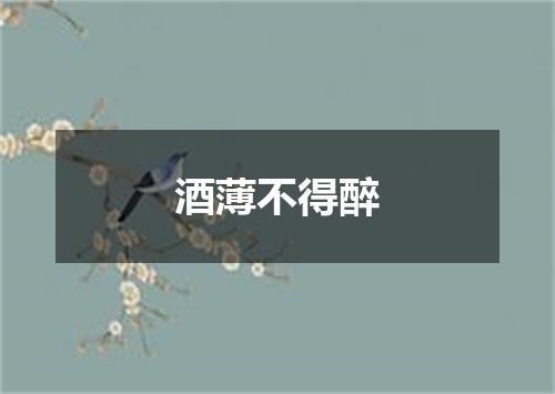 酒薄不得醉