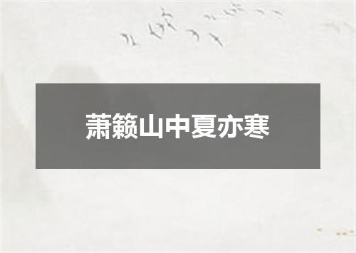 萧籁山中夏亦寒