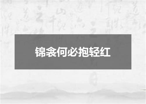 锦衾何必抱轻红