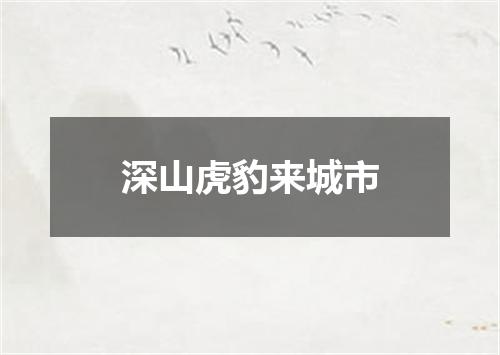 深山虎豹来城市