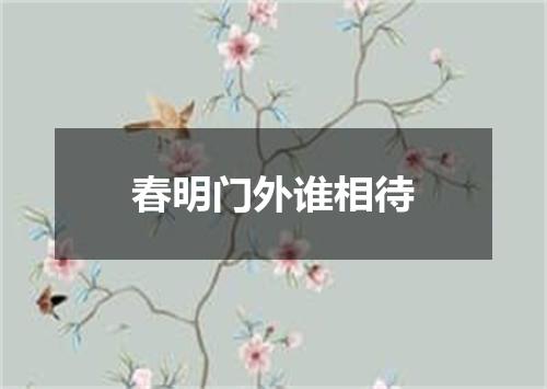 春明门外谁相待