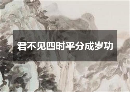 君不见四时平分成岁功