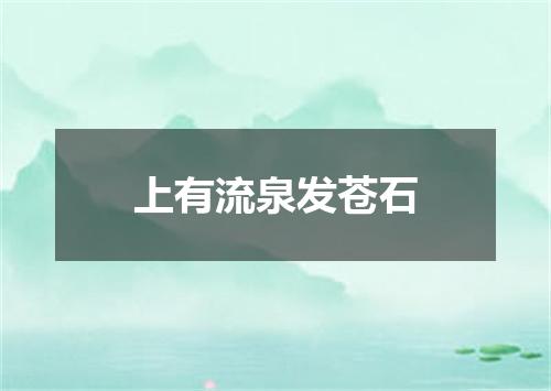 上有流泉发苍石