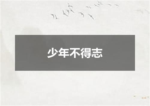 少年不得志