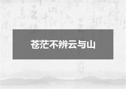苍茫不辨云与山