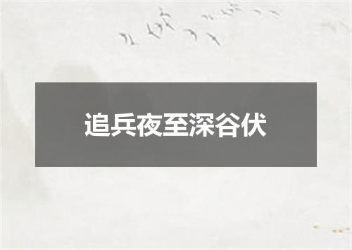 追兵夜至深谷伏
