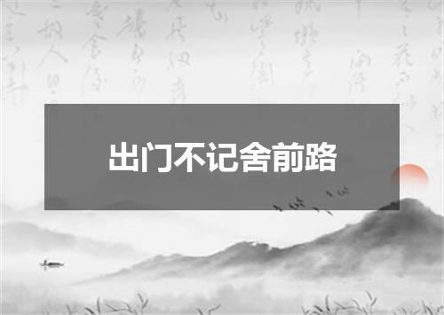 出门不记舍前路