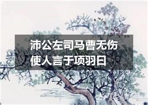 沛公左司马曹无伤使人言于项羽曰