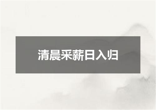 清晨采薪日入归