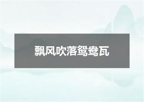 飘风吹落鸳鸯瓦