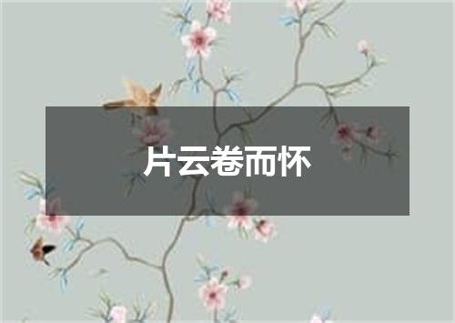 片云卷而怀