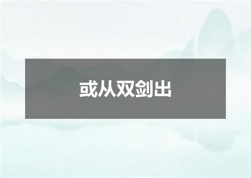 或从双剑出