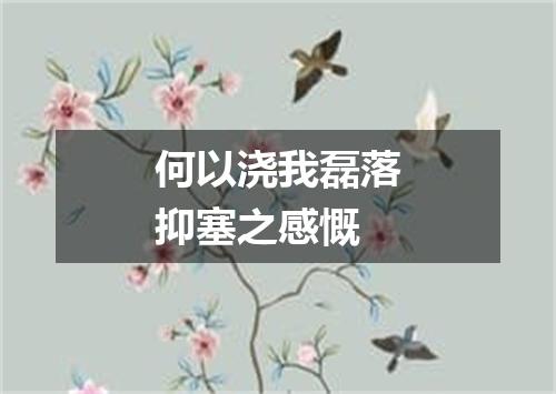 何以浇我磊落抑塞之感慨