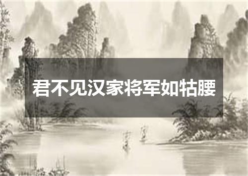 君不见汉家将军如牯腰