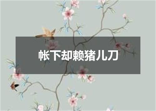 帐下却赖猪儿刀