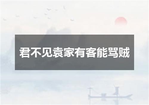 君不见袁家有客能骂贼