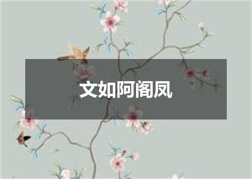 文如阿阁凤