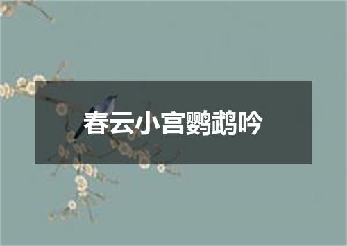 春云小宫鹦鹉吟