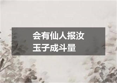 会有仙人报汝玉子成斗量