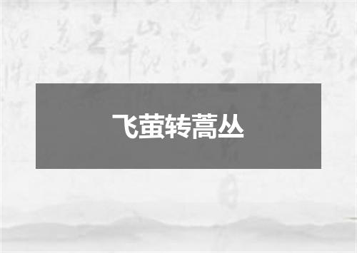 飞萤转蒿丛