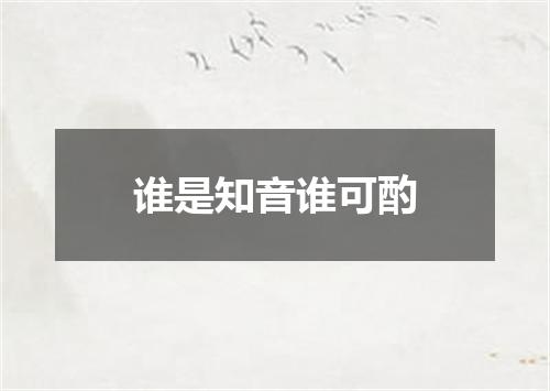 谁是知音谁可酌