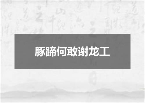 豚蹄何敢谢龙工
