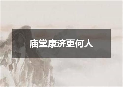 庙堂康济更何人