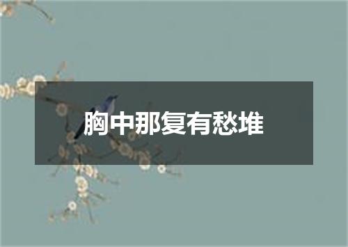胸中那复有愁堆