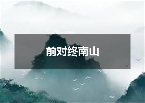 前对终南山
