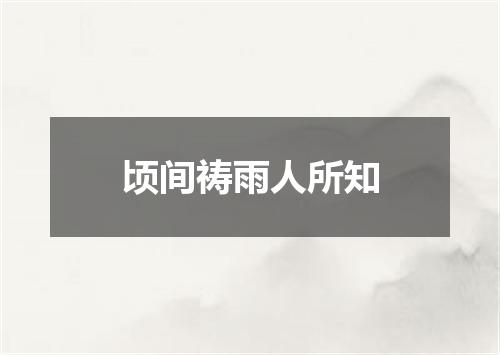 顷间祷雨人所知