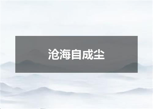 沧海自成尘