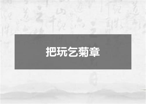 把玩乞菊章
