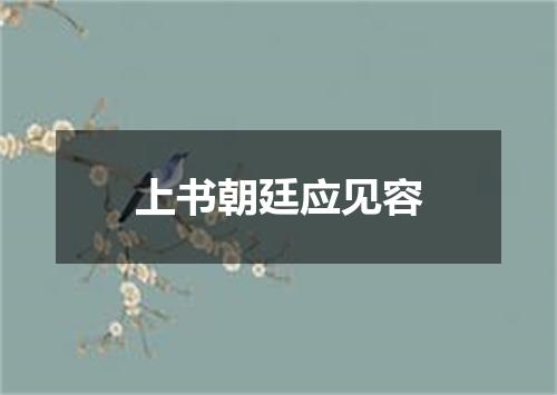 上书朝廷应见容