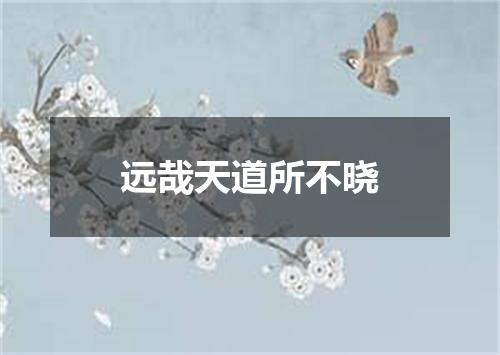 远哉天道所不晓