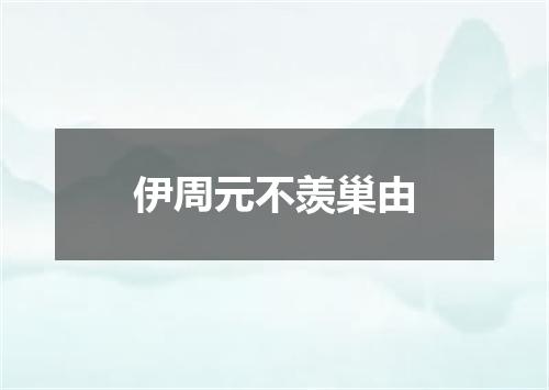 伊周元不羡巢由