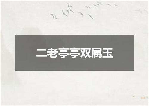 二老亭亭双属玉