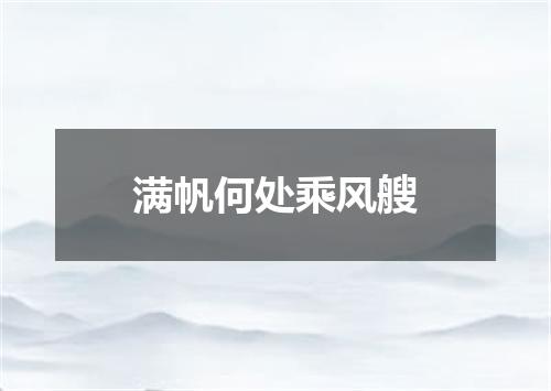 满帆何处乘风艘