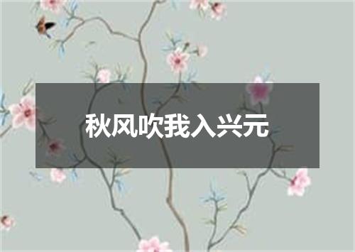 秋风吹我入兴元