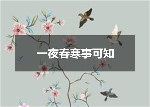 一夜春寒事可知