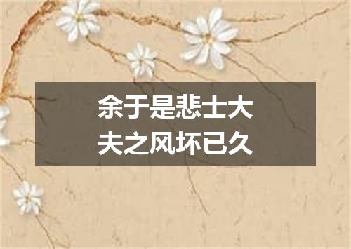 余于是悲士大夫之风坏已久