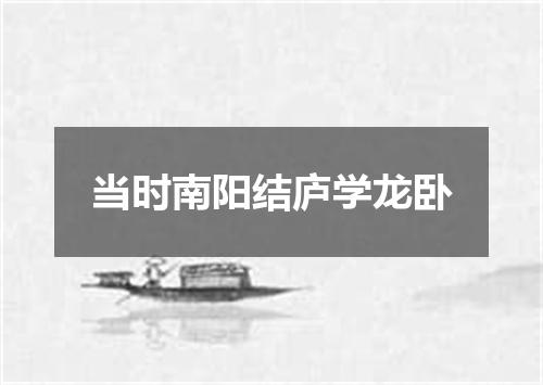 当时南阳结庐学龙卧