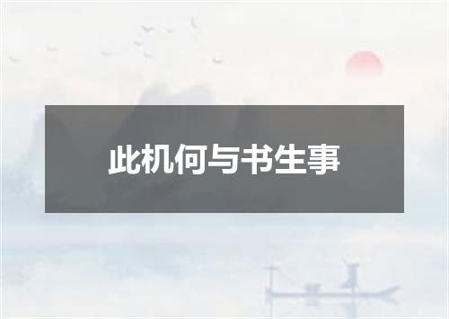 此机何与书生事